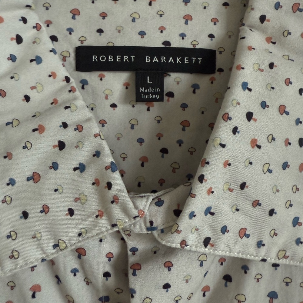 Robert Barakett Men's Patterned Shirt -mushroom color
